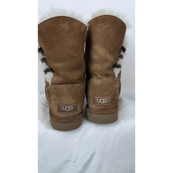 UGG Womens Brown Suede & Sheepskin Lined Winter Boots Size 8 - Picture 9 of 16